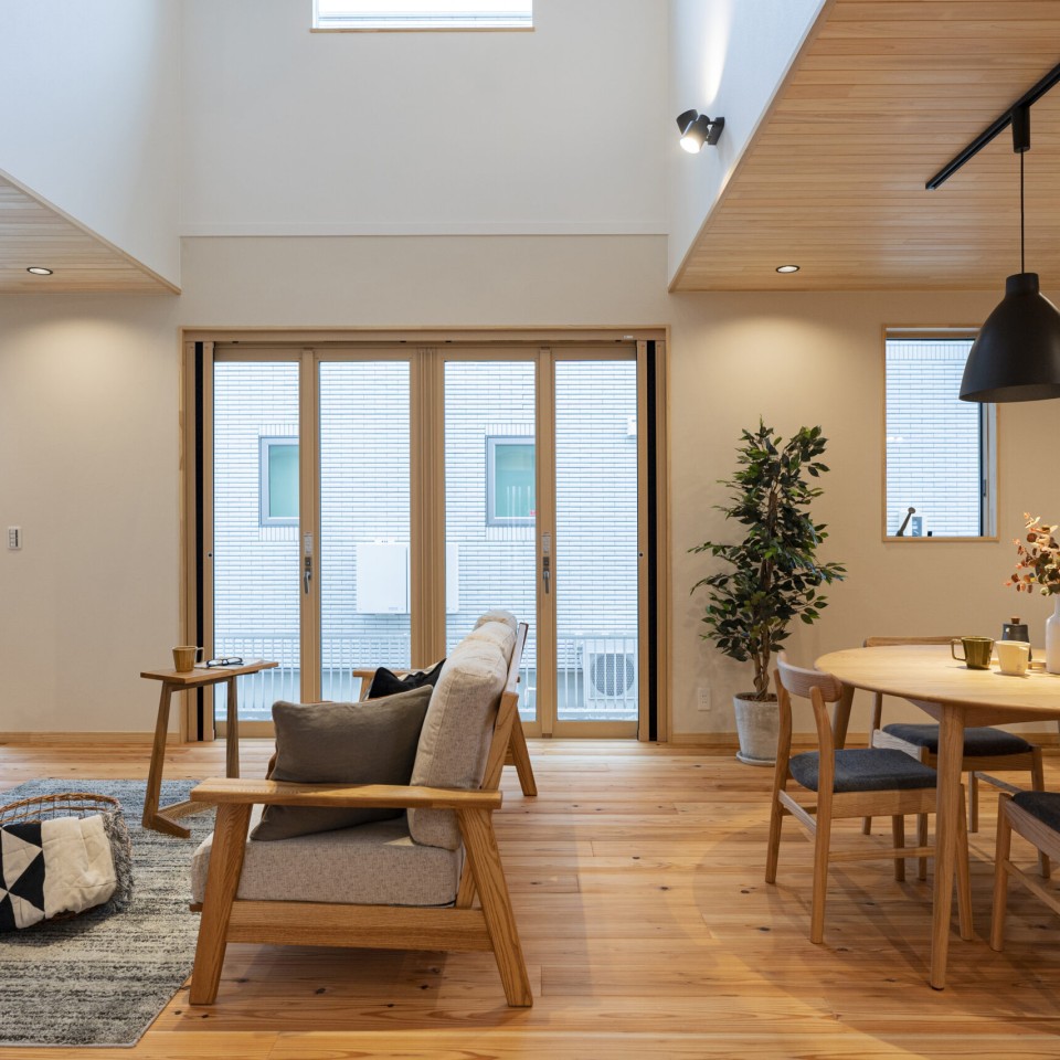 吹き抜けで安らぐお家